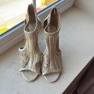 Vince Camuto Cream Woven Heels